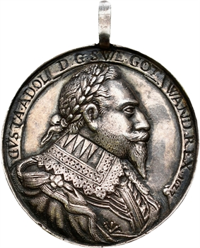 Suède, Gustave II Adolphe et Maria Eleonora, fonte en argent, 1627