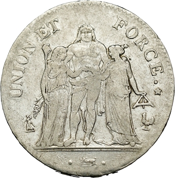 Consulat, 5 francs Union et Force, An 11 Paris
