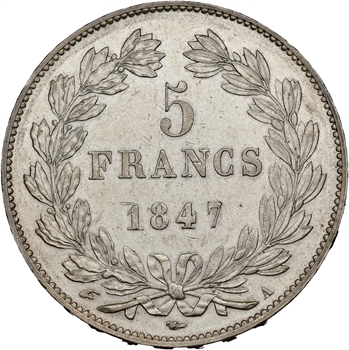 Louis-Philippe Ier, 5 francs IIIe type Domard, 1847 Paris