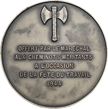 IIe Guerre Mondiale, cadeau du maréchal Pétain aux cheminots, par Lavrillier, 1944 Paris