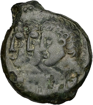 Rèmes, bronze REMO aux trois têtes, c.60-40 av. J.-C