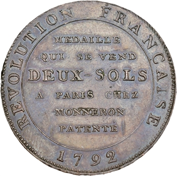 Constitution, deux sols de Monneron à la Liberté, An IV, 1792 Birmingham
