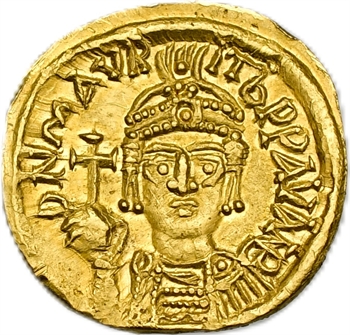 Maurice Tibère, solidus, Carthage, 598-599
