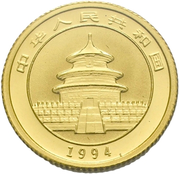 Chine, 5 yuan (1/20 once) Panda, 1994