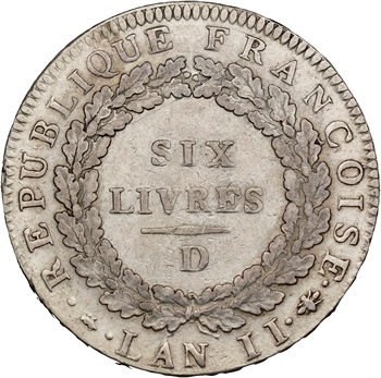 Convention, écu de six livres, 1793 Lyon
