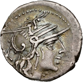 Fabia, denier, Rome, 118-117 av. J.-C.