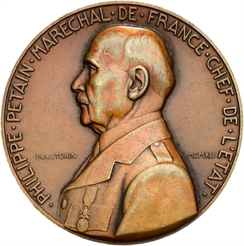 IIe Guerre Mondiale, le Maréchal Pétain, par Pierre Turin, petit module, 1941 Paris