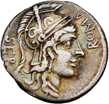Manlia, denier, Rome, 118-107 av. J.-C.