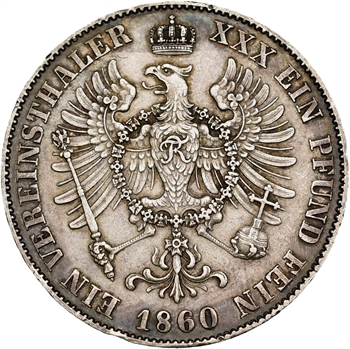 Allemagne, Prusse (royaume de), Frédéric-Guillaume IV, vereinsthaler, 1860 Berlin
