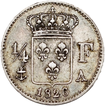 Charles X, 1/4 de franc, 1826 Paris