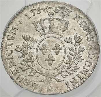 Louis XVI, cinquième d’écu aux rameaux d’olivier, 1786 Orléans PCGS MS62