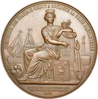 Second Empire, l&rsquo;Empereur reçoit à Boulogne-sur-Mer la Reine Victoria, 1855 Paris