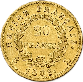 Premier Empire, 20 francs Empire, 1809 Bayonne