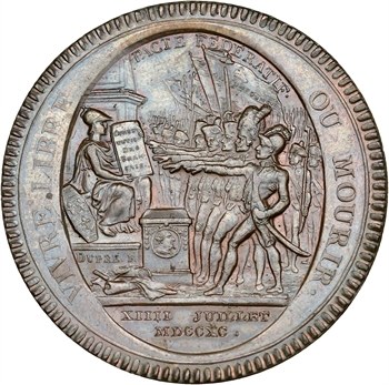 Constitution, cinq sols de Monneron au serment var. XIIII, An III, 1791 Birmingham