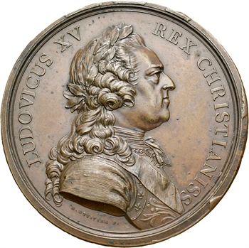 Louis XV, fondation de l&rsquo;École militaire de Paris, grand module, 1769 Paris