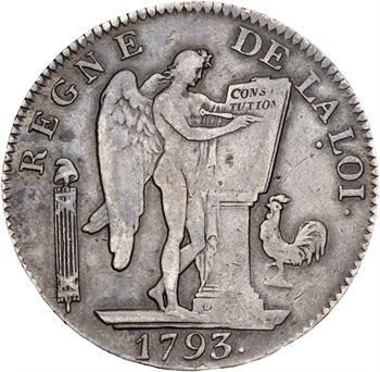 Convention, écu de six livres, 1793, 2d semestre, Paris