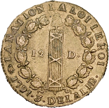 Constitution, 12 deniers FRANÇOIS, An 3, 1791 Paris