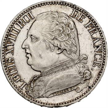 Louis XVIII, 5 francs buste habillé, 1814 Paris