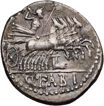 Q. Fabius Labeo, denier, Rome, 124 av. J.-C.
