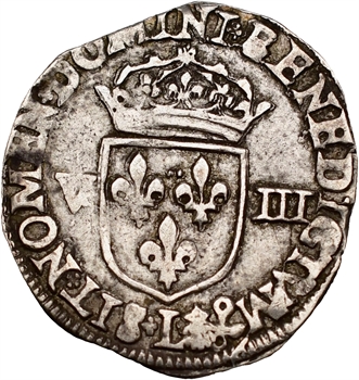 Henri IV, huitième d&rsquo;écu, croix feuillue de face, 1598 Bayonne