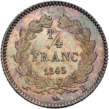 Louis-Philippe Ier, 1/4 franc, 1845 Rouen