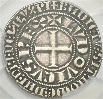 Louis IX (Saint Louis), gros tournois à l’étoile, PCGS VF35