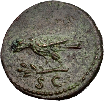 Domitien, semis Apollon / corbeau, Rome, 90-91