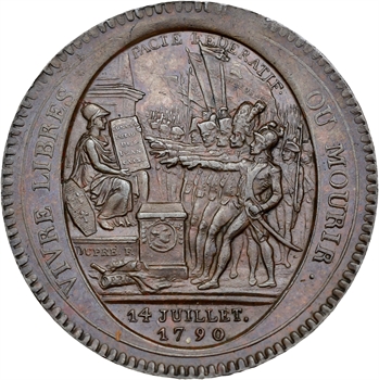 Constitution, cinq sols de Monneron au serment, An IV, 1792 Birmingham