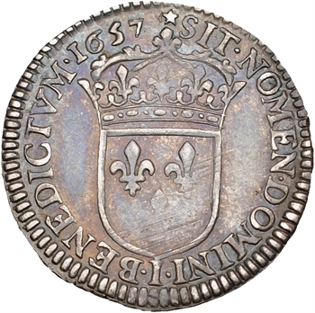 Louis XIV, douzième d&rsquo;écu à la mèche longue, 1657 Limoges