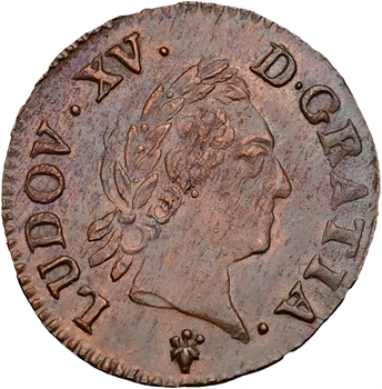 Louis XV, liard à la vieille tête, 1769 Reims
