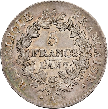 Directoire, 5 francs Union et Force, An 7 Paris