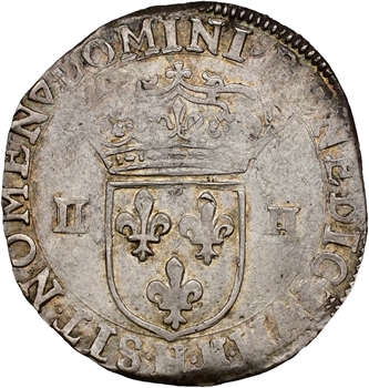 Henri IV, quart d&rsquo;écu, croix fleurdelisée de face, 1606 La Rochelle