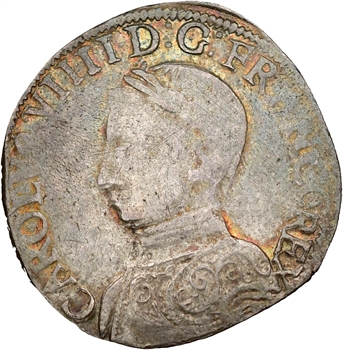 Charles IX, teston 2e type, 1563 La Rochelle