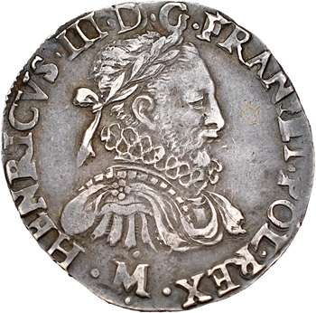 Henri III, teston 3e type, 1576 Toulouse