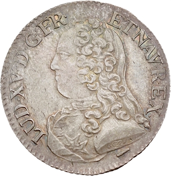 Louis XV, cinquième d’écu aux branches d’olivier, 1728 Lille