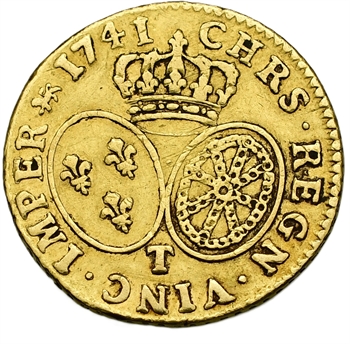 Louis XV, louis d’or au bandeau, 1741 Nouen