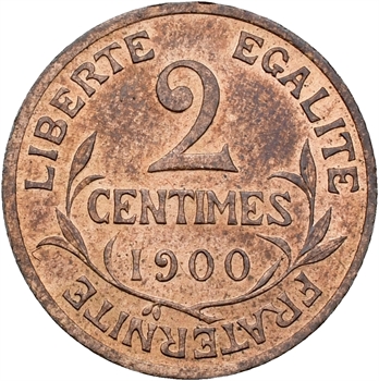 IIIe République, 2 centimes Daniel-Dupuis, 1900 Paris