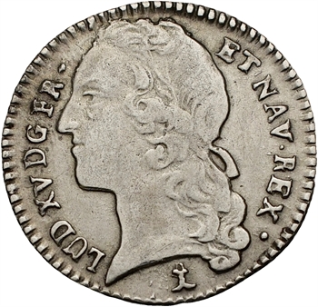 Louis XV, dixième d&rsquo;écu au bandeau, 1761 Montpellier variété BENEDITUM