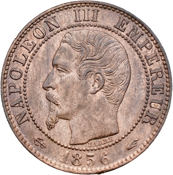 Second Empire, cinq centimes tête nue, 1856 Paris