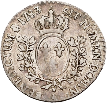 Louis XVI, vingtième d&rsquo;écu aux branches d&rsquo;olivier, 1783 Paris