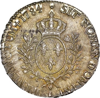 Louis XVI, écu aux branches d’olivier, 1784 Limoges