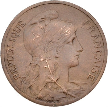 IIIe République, 5 centimes Daniel-Dupuis flan mat, 1900 Paris