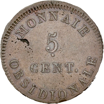 Louis XVIII, siège d’Anvers, 5 centimes, 1814 Anvers