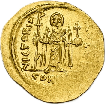Phocas, solidus, Constantinople, 10e officine, 607-610