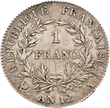 Premier Empire, 1 franc calendrier révolutionnaire, An 12 Paris