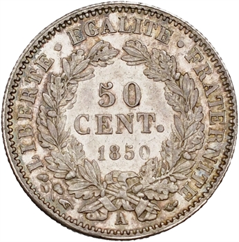 IIe République, 50 centimes Cérès, 1850 Paris