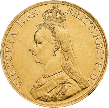 Royaume-Uni, Victoria, 5 livres (pounds) du jubilée, 1887 Londres