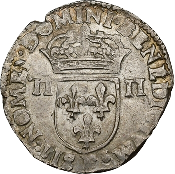 Henri IV, quart d&rsquo;écu, croix feuillue de face, 1605 Angers