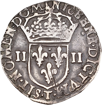 Henri IV, quart d&rsquo;écu, croix feuillue de face, 1606 Nantes