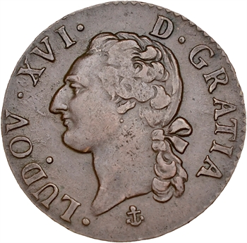 Louis XVI, demi-sol de bronze, 1791, 2d semestre, La Rochelle